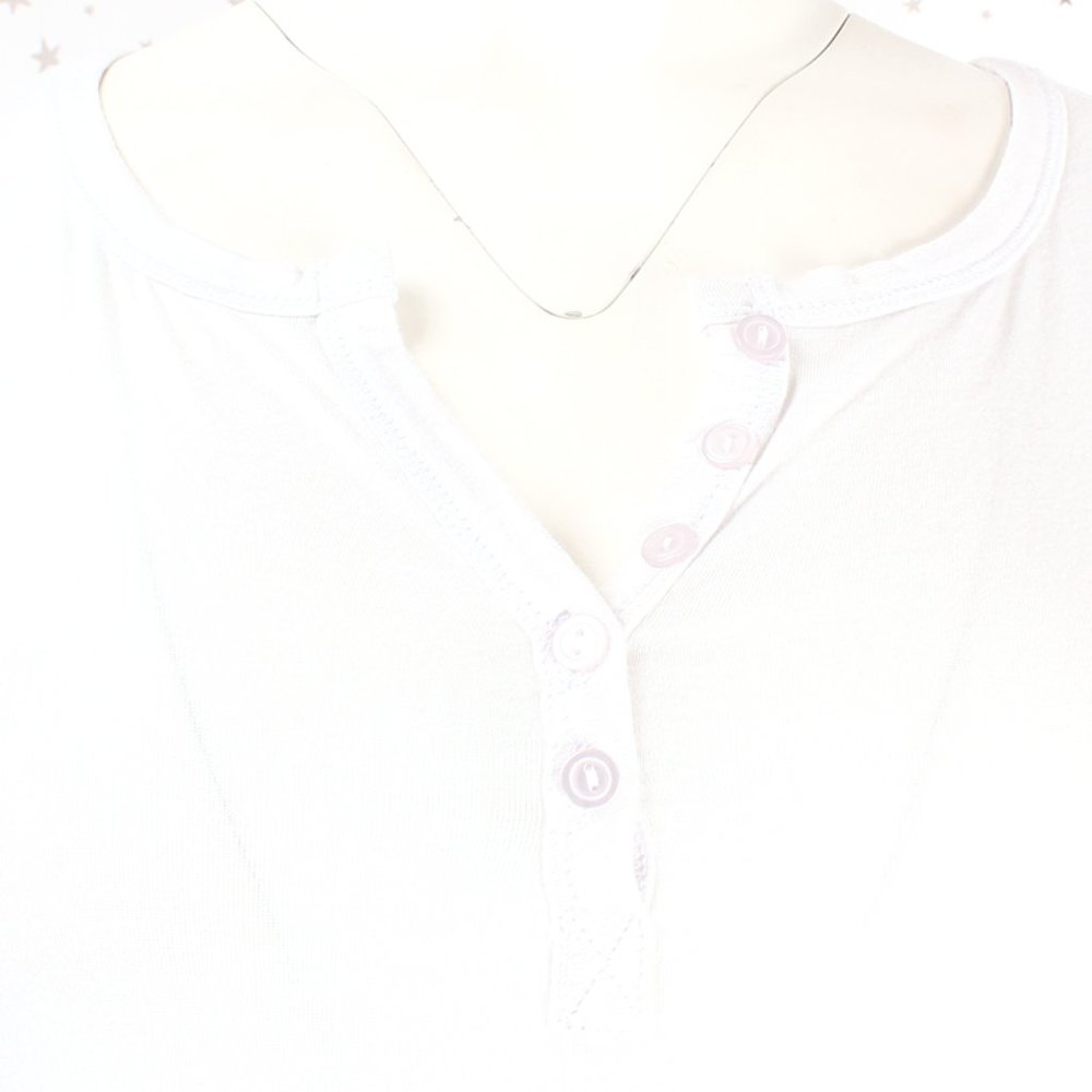 Off White Basic Henley Button Placket Tee - Picture 5 of 8